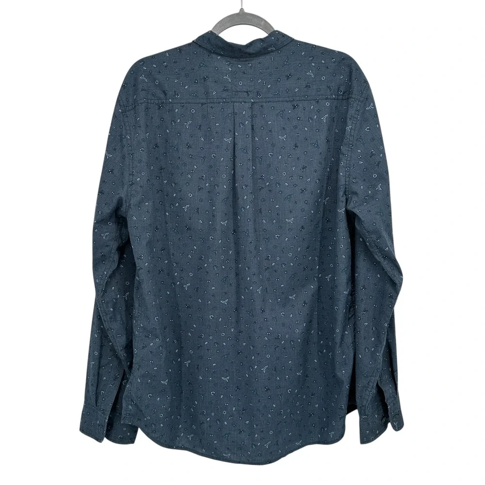 Levi's Men's‎ Long Sleeve Button Up Shirt XL Dark Blue Floral Print